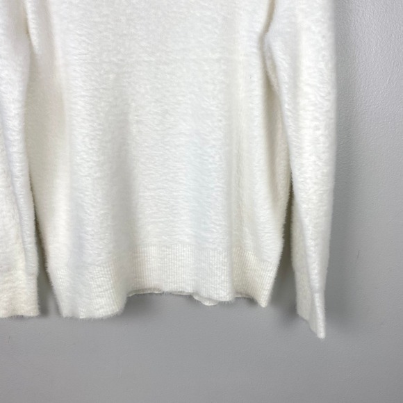 Bailey 44 Cream Fuzzy Mock Neck Sweater Pullover Super Soft Cozy Soft Girl Small - Picture 3 of 6